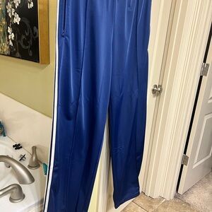 Adidas Blue Track Pants wide leg